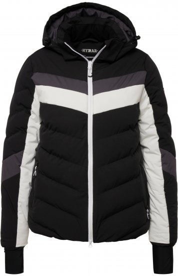 Ulla Popken HYPRAR Chevron Stripe Triple Function Quilted Fully Lined Ski Jacket Black - Vestes - 