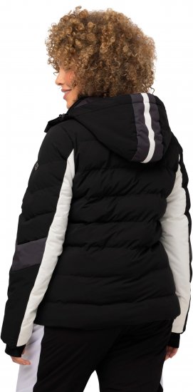 Ulla Popken HYPRAR Chevron Stripe Triple Function Quilted Fully Lined Ski Jacket Black - Vestes - 