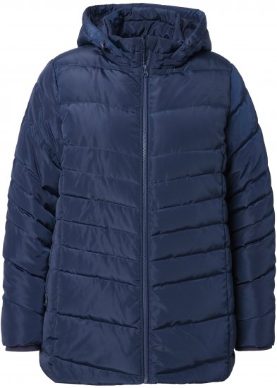 Ulla Popken Quilted Water Repellent Jacket Navy Blue - Vestes & Manteaux - 