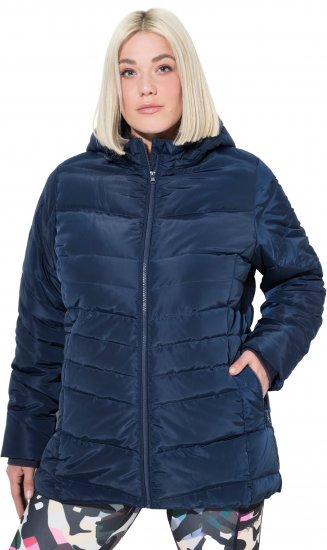 Ulla Popken Quilted Water Repellent Jacket Navy Blue - Vestes & Manteaux - 