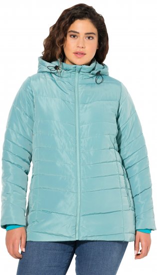 Ulla Popken Quilted Water Repellent Jacket Soft Turquoise - Vestes - 