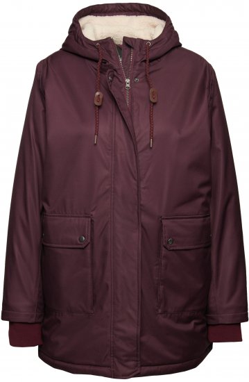 Ulla Popken HYPRAR Fleece Lined Jacket Dark Ruby - Vestes - 