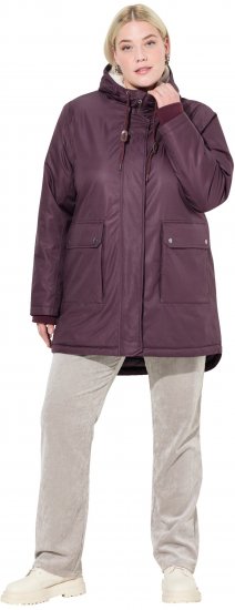 Ulla Popken HYPRAR Fleece Lined Jacket Dark Ruby - Vestes - 