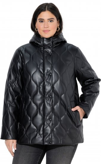 Ulla Popken Faux Leather Quilted Jacket Black - Vestes - 