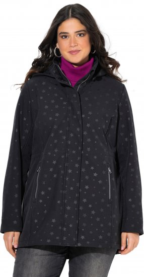 Ulla Popken HYPRAR Star Print Softshell Jacket Black - Vestes - 