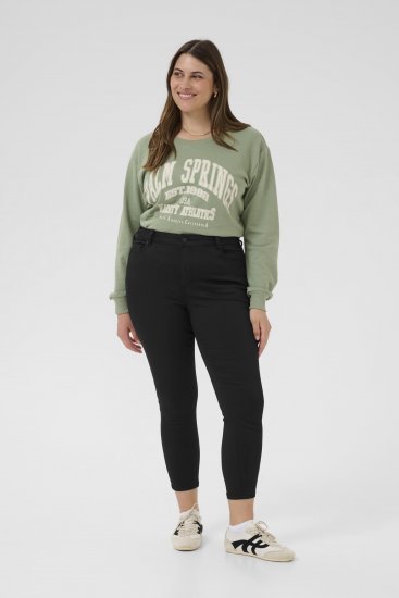 Kaffe Curve Dina Jean slim longueur cropped Noir - Jeans & Pantalons Femme Grandes Tailles – Plus Size - 