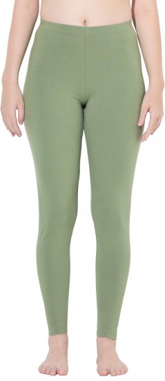 Ulla Popken Basic Stretch Knit Ankle Length Leggings Olive - Jeans & Pantalons Femme Grandes Tailles – Plus Size - 