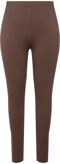 Ulla Popken Basic Stretch Knit Ankle Length Leggings Nougat Brown - Jeans & Pantalons Femme Grandes Tailles – Plus Size - 