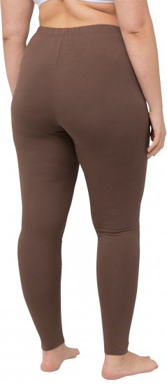Ulla Popken Basic Stretch Knit Ankle Length Leggings Nougat Brown - Jeans & Pantalons Femme Grandes Tailles – Plus Size - 