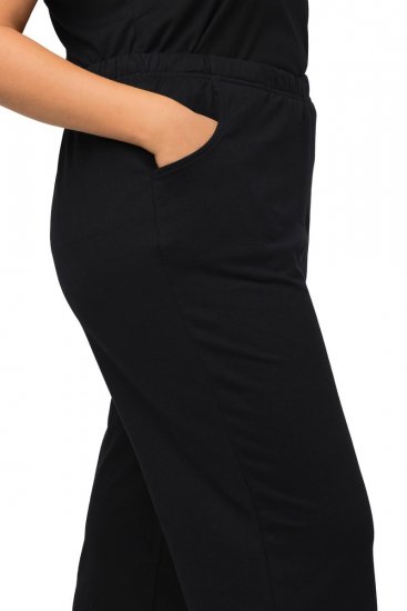 Ulla Popken Pull On Knit Straight Leg Pocket Pants Black - Pantalons - Pantalons femme grande taille