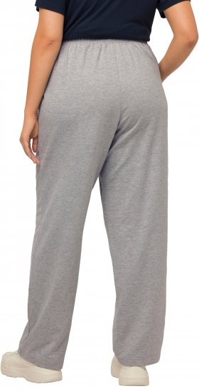Ulla Popken Pull On Knit Straight Leg Pocket Pants Light Grey Melange - Jeans & Pantalons Femme Grandes Tailles – Plus Size - 
