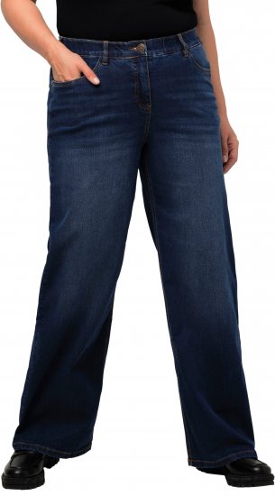Ulla Popken Mary Fit Wide Leg Stretch Jeans Blue Denim - Jeans & Pantalons Femme Grandes Tailles – Plus Size - 