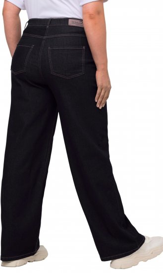 Ulla Popken Mary Fit Wide Leg Stretch Jeans Dark Blue Denim - Ulla Popken - 