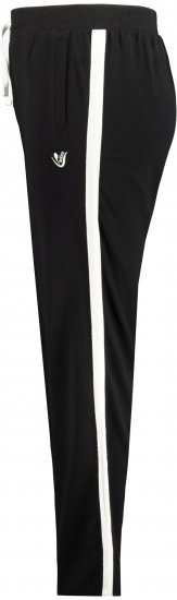 Ulla Popken Side Stripe Adjustable Drawstring Waist Joggers Black - Jeans & Pantalons Femme Grandes Tailles – Plus Size - 
