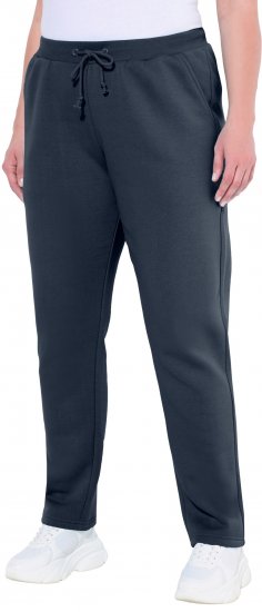 Ulla Popken Basic Drawstring Elastic Waist Cotton Blend Joggers Navy - Jeans & Pantalons Femme Grandes Tailles – Plus Size - 