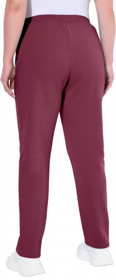 Ulla Popken Basic Drawstring Elastic Waist Cotton Blend Joggers Dark Berry - Jeans & Pantalons Femme Grandes Tailles – Plus Size - 