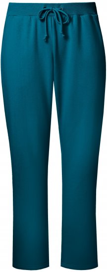 Ulla Popken Basic Drawstring Elastic Waist Cotton Blend Joggers Cerulean - Jeans & Pantalons Femme Grandes Tailles – Plus Size - 