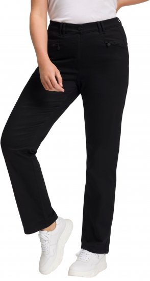Ulla Popken Basic Mony Tapered Leg Stretch Pants Black - Jeans & Pantalons Femme Grandes Tailles – Plus Size - 