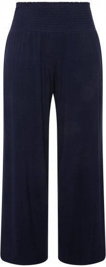 Ulla Popken Wide Leg Smocked Waist Knit Pants Night Blue - Jeans & Pantalons Femme Grandes Tailles – Plus Size - 