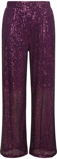Ulla Popken Wide Leg Sequined Pants Mulberry - Jeans & Pantalons Femme Grandes Tailles – Plus Size - 