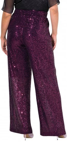 Ulla Popken Wide Leg Sequined Pants Mulberry - Jeans & Pantalons Femme Grandes Tailles – Plus Size - 