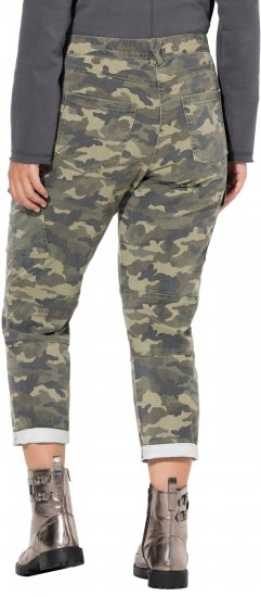 Ulla Popken Camo Boyfriend Pants Olive Grey - Jeans & Pantalons Femme Grandes Tailles – Plus Size - 