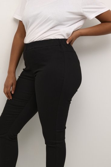 Kaffe Curve Ana Cropped Twill Jeggings Noir profond - Jeans & Pantalons Femme Grandes Tailles – Plus Size - 