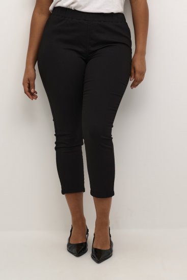 Kaffe Curve Ana Cropped Twill Jeggings Noir profond - Jeans & Pantalons Femme Grandes Tailles – Plus Size - 