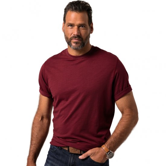 JP1880 T-Shirt Short Sleeve Soft Jersey Red - T-shirts - T-shirts Homme Grande Taille