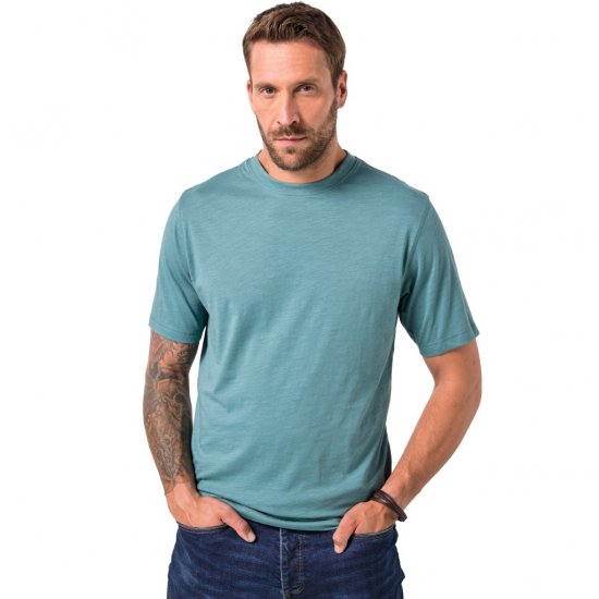 JP1880 T-Shirt Short Sleeve Soft Jersey Turquoise - T-shirts - T-shirts Homme Grande Taille