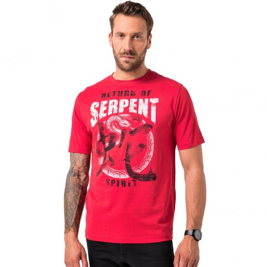 JP1880 T-Shirt Short Sleeve Serpent Red - T-shirts - T-shirts Homme Grande Taille