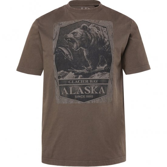 JP1880 T-Shirt Short Sleeve Alaska Dark Brown - T-shirts - T-shirts Homme Grande Taille