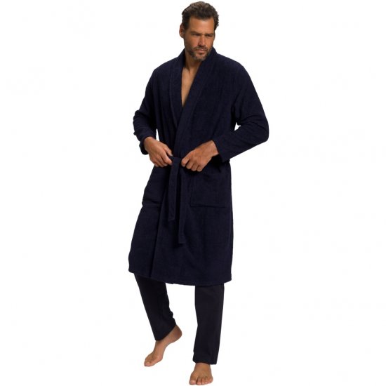 JP1880 Bathrobe Extra Soft Terry Cloth Dark Navy - Sous-vêtements & bain - Sous-vêtements Grande Taille