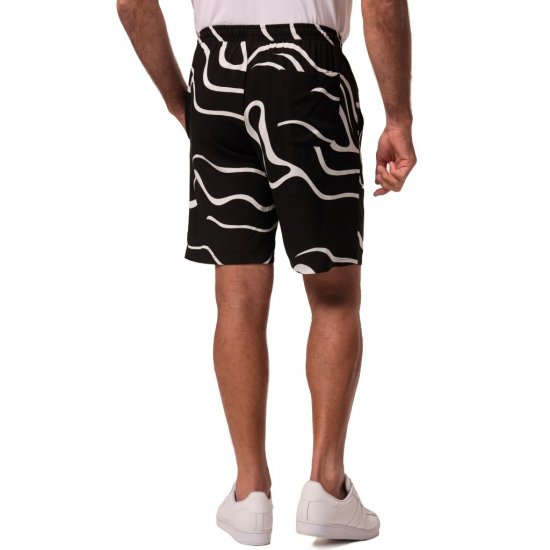 JP1880 Bermuda Shorts Soft Viscose All-over Print Black - Shorts - Shorts hommes grande taille