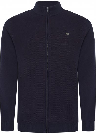 Kam Jeans 95 Zip Through Knitted Sweater Navy - Sweatshirts & hoodies - Sweatshirts/Hoodies grande taille homme