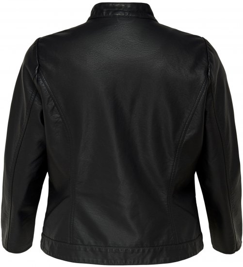 Only Carmakoma Robber Leather Jacket Black - Vestes en cuir - 