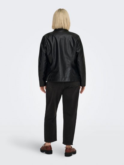 Only Carmakoma Robber Leather Jacket Black - Vestes en cuir - 