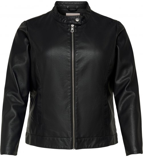 Only Carmakoma Robber Leather Jacket Black - Vestes en cuir - 