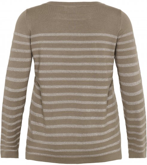 Kaffe Curve Linia Boatneck Pullover Morel Melange with Silver Lurex - Pulls en maille - 