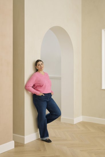 Kaffe Curve Emilia Pullover Pink Power Melange - Pulls en maille - 