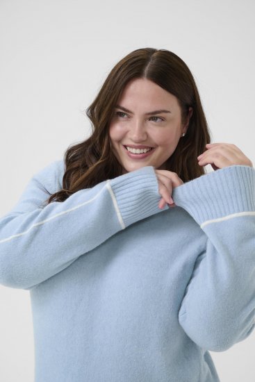 Kaffe Curve Jina Knit Pullover Powder Blue Melange - Pulls en maille - 