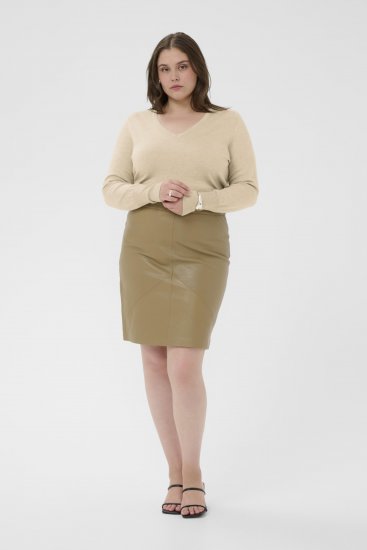 Kaffe Curve Lizzy Long Sleeve Pullover Feather Grey Melange - Pulls en maille - 