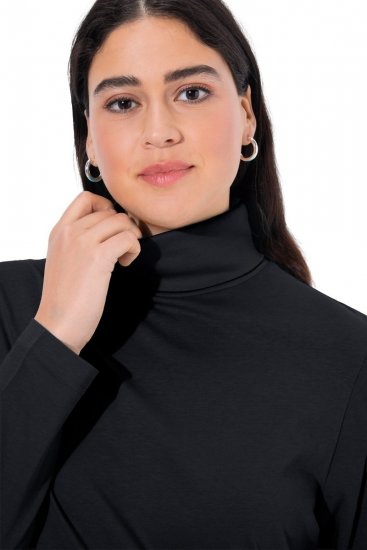 Ulla Popken Basic Long Sleeve Slim Fit Turtleneck Black - Sweatshirts & hoodies - Sweats, Hoodies & Maille Douillets
