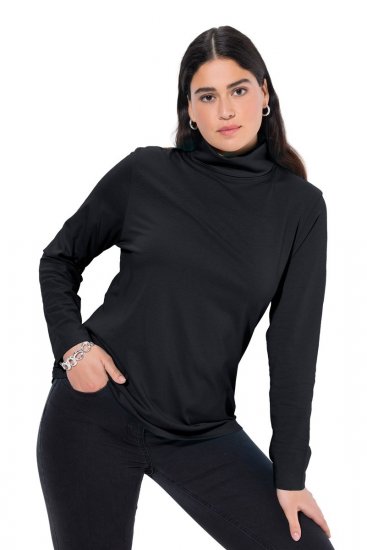 Ulla Popken Basic Long Sleeve Slim Fit Turtleneck Black - Sweatshirts & hoodies - Sweats, Hoodies & Maille Douillets