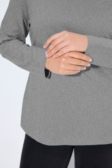 Ulla Popken Basic Long Sleeve Slim Fit Turtleneck Light Grey Melange - Sweatshirts & hoodies - Sweats, Hoodies & Maille Douillets