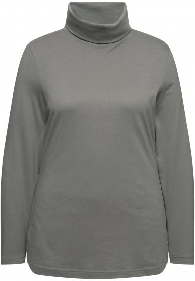 Ulla Popken Basic Long Sleeve Slim Fit Turtleneck Grey - Sweatshirts & hoodies - 