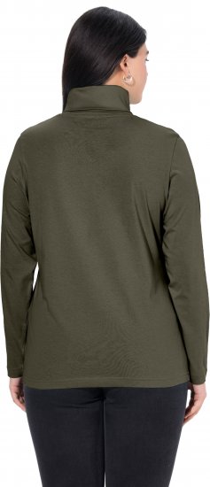 Ulla Popken Basic Long Sleeve Slim Fit Turtleneck Olive - Sweatshirts & hoodies - 