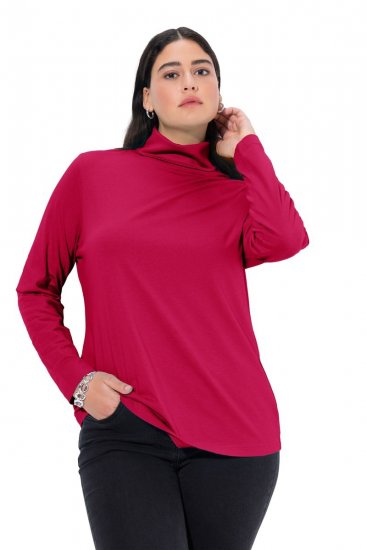 Ulla Popken Basic Long Sleeve Slim Fit Turtleneck Red - Sweatshirts & hoodies - Sweats, Hoodies & Maille Douillets