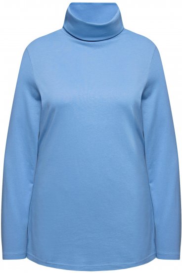 Ulla Popken Basic Long Sleeve Slim Fit Turtleneck Light Cornflower - Sweatshirts & hoodies - 