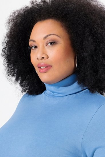 Ulla Popken Basic Long Sleeve Slim Fit Turtleneck Light Cornflower - Sweatshirts & hoodies - Sweats, Hoodies & Maille Douillets